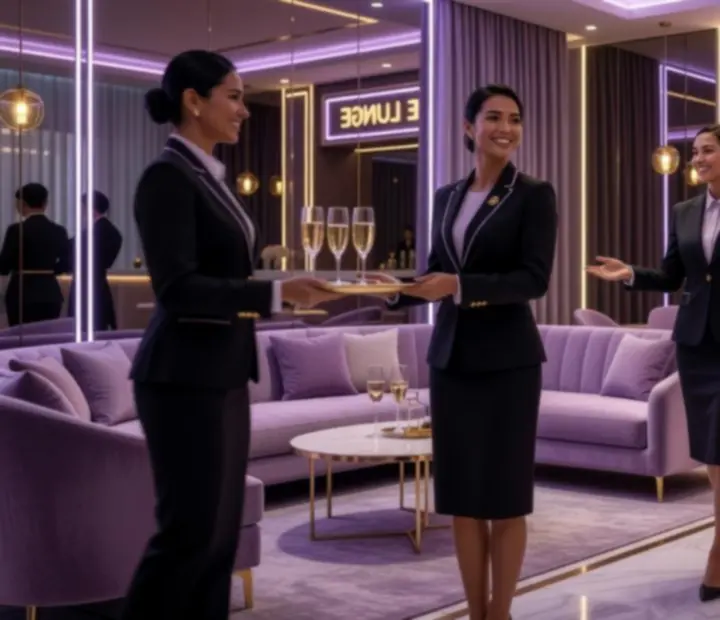 Obsluha a hostesky CasaResto vítají hosty v luxusním salonku